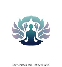 Yoga Day Illustration with Yoga Poses Meditation Floral Elegant Vector 