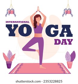 	
Yoga day International celebration instagram health and fitness posts template