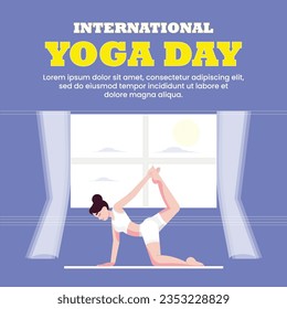 	
Yoga day International celebration instagram health and fitness posts template