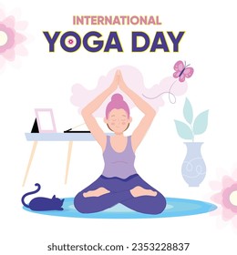 	
Yoga day International celebration instagram health and fitness posts template