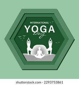 yoga day post design vector file