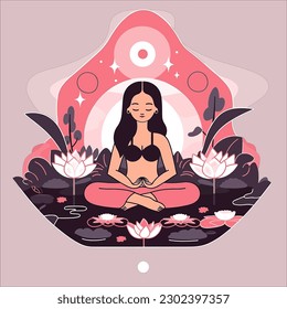 Ilustración plana vectorial del día del yoga