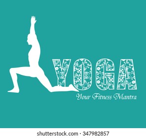 yoga day/yoga infographic with floral design, templates for spa center or yoga studio - vector eps10