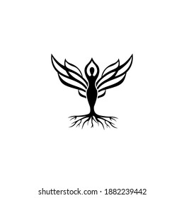 concepto de diseño de yoga e icono