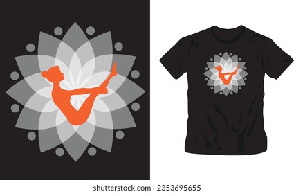 Yoga design concept t-shirt design editable template, Vector illustration for tshirt, hoodie, website, print, application, logo, clip art, poster and print on demand merchandise.