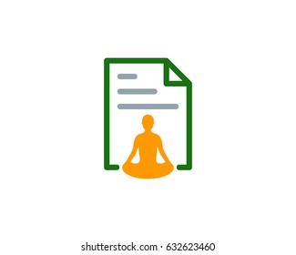 Yoga Docs Paper Icon Logo Design Element