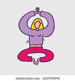 yoga doodle hand drawn illustration