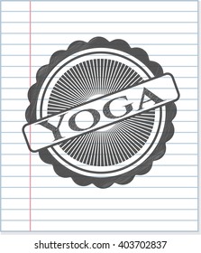 Yoga drawn with pencil strokes