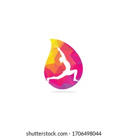 Yoga drop shape concept logo design template. Health Care, Beauty, Spa, Relax, Meditation, Nirvana concept icon	