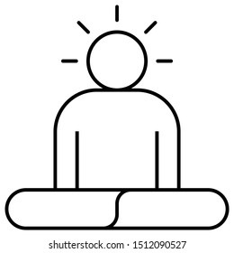 Yoga Easy Pose for Stress and Anxiety. Vector Icon .