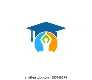 Yoga Education Logo Design Element