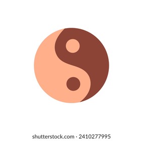 Yoga element of colorful set. This illustration skillfully marries the ancient symbolism of the Yin Yang sign with modern design aesthetics. Vector illustration.