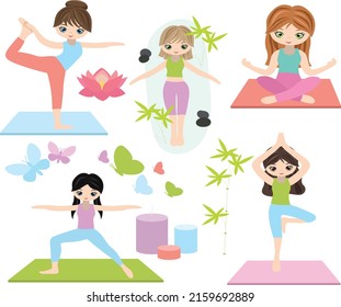 Yoga Elements, Yoga Illustration, Yoga Clipart