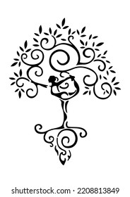 Yoga EPS Files Png Cut File Tree Of Life Yoga EPS For Cricut Wall Sticker