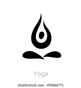 Ejercicio de yoga. Diseño para clases de yoga, centro de yoga, estudio de yoga, logotipo de yoga. Vector de ilustración del yoga.