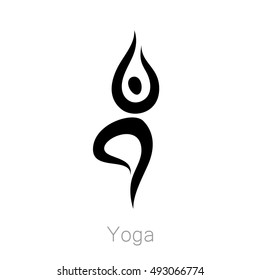 Yoga exercise. Design for Yoga class, yoga center, yoga studio, yoga logo. Vector of yoga illustration.