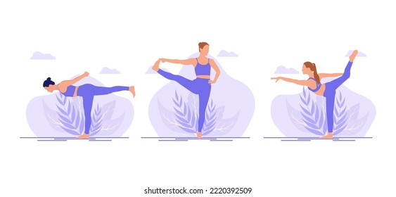Yoga Exercise Flat Bundle Design Illustration