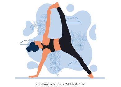 Yoga Exercise Flat Design Illustration