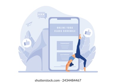 Ejercicio de yoga Ilustración de diseño plano
