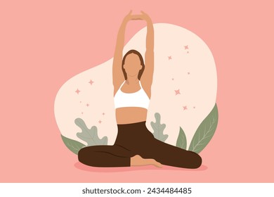 Yoga Exercise Flat Design Illustration