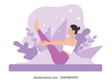 Yoga Exercise Flat Design Illustration