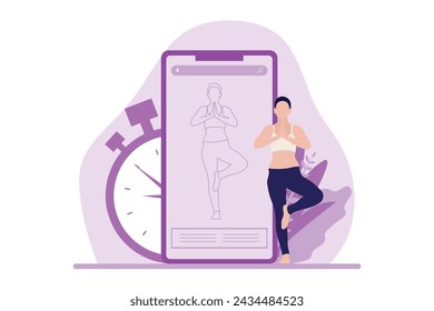 Ejercicio de yoga Ilustración de diseño plano
