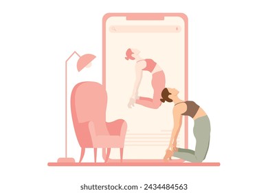 Yoga Exercise Flat Design Illustration