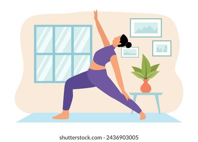 Yoga Exercise Flat Design Illustration