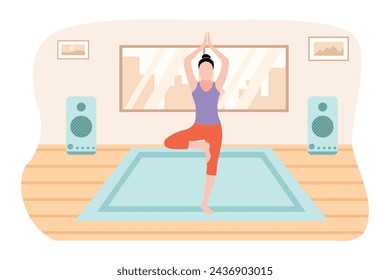 Yoga Exercise Flat Design Illustration