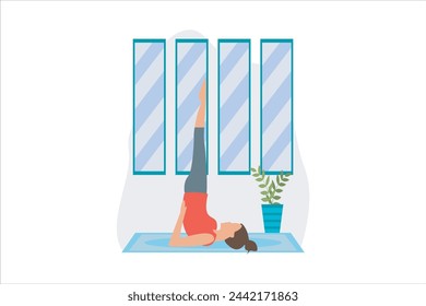 Ejercicio de yoga Ilustración de diseño plano