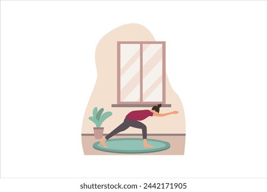 Yoga Exercise Flat Design Illustration