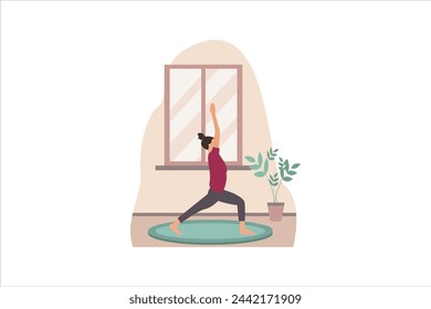 Yoga-Übung flache Design-Illustration