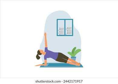 Yoga Exercise Flat Design Illustration