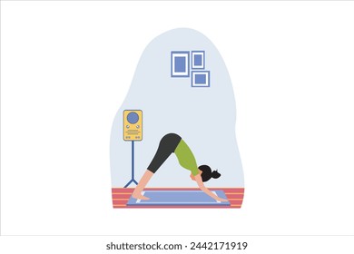 Ejercicio de yoga Ilustración de diseño plano