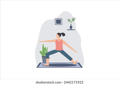 Ejercicio de yoga Ilustración de diseño plano