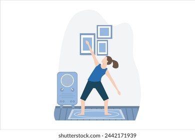 Ejercicio de yoga Ilustración de diseño plano