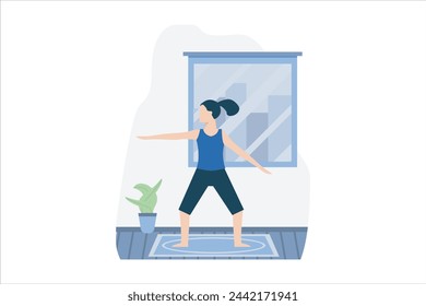 Yoga Exercise Flat Design Illustration