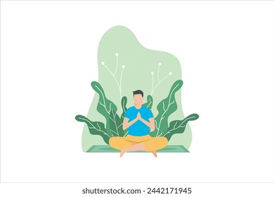 Yoga Exercise Flat Design Illustration