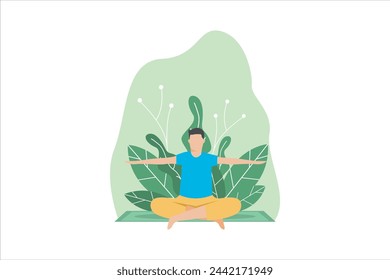 Yoga Exercise Flat Design Illustration
