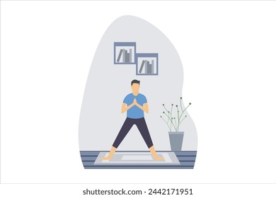 Yoga Exercise Flat Design Illustration