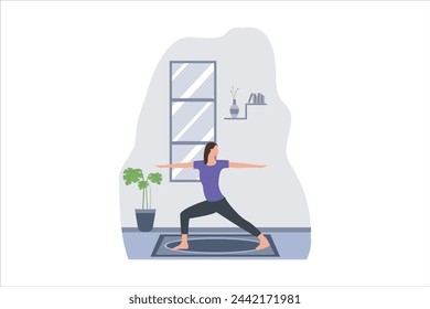 Yoga Exercise Flat Design Illustration