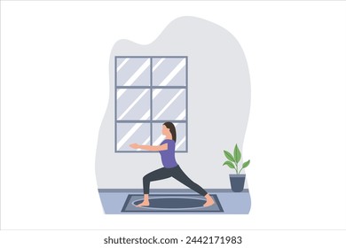 Ejercicio de yoga Ilustración de diseño plano