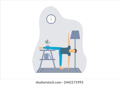 Ejercicio de yoga Ilustración de diseño plano