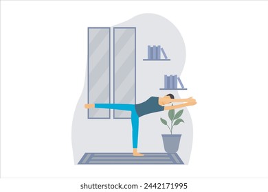 Yoga Exercise Flat Design Illustration
