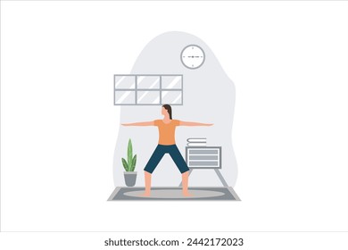 Ejercicio de yoga Ilustración de diseño plano