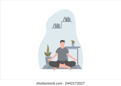 Yoga Exercise Flat Design Illustration