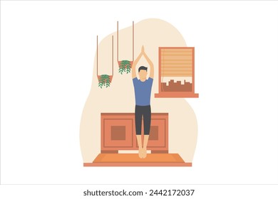 Yoga Exercise Flat Design Illustration