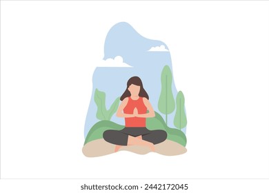 Yoga Exercise Flat Design Illustration