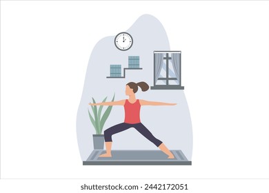 Ejercicio de yoga Ilustración de diseño plano