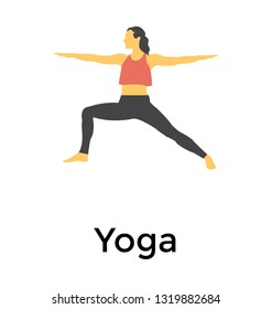 Yoga exercise flat icon design 